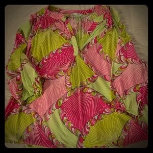 Pink/lime green top